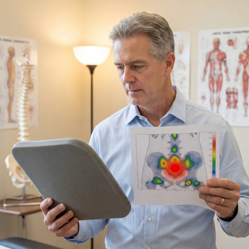 Clinician reviewing diagnostic imaging