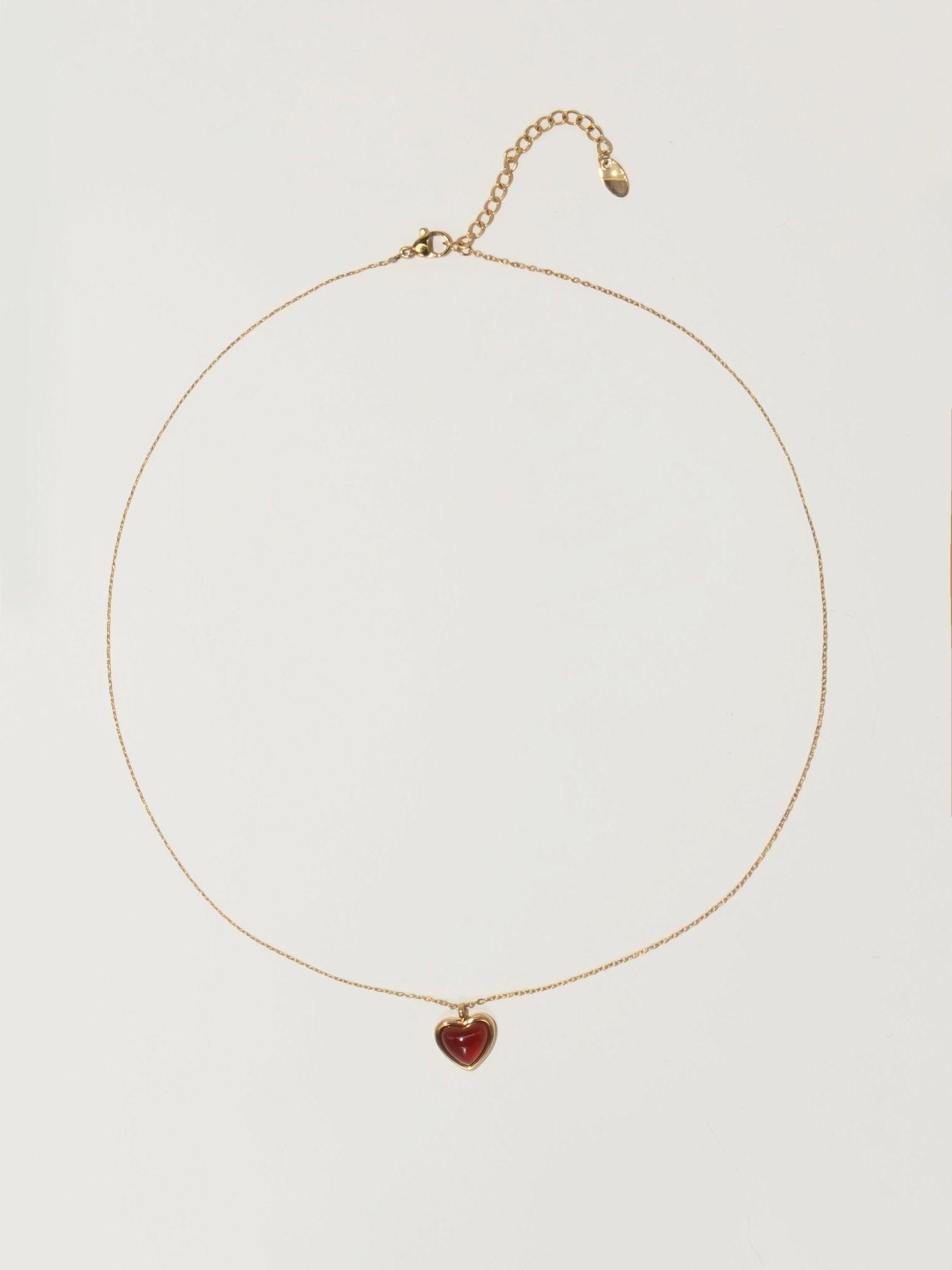 Carnelian Stone Heart Necklace – Bold Love