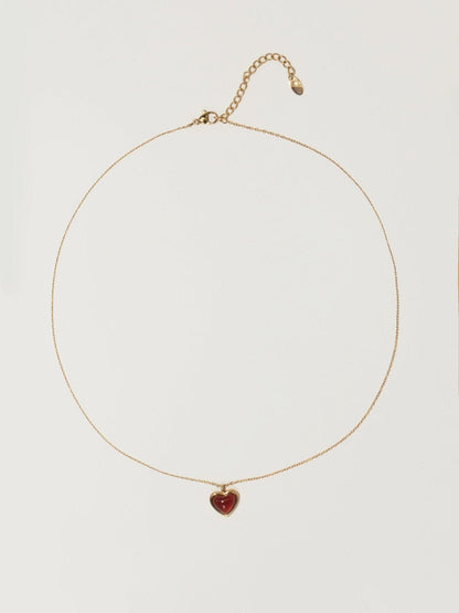 Carnelian Stone Heart Necklace – Bold Love