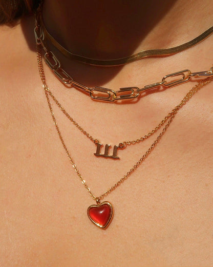 Carnelian Stone Heart Necklace – Bold Love