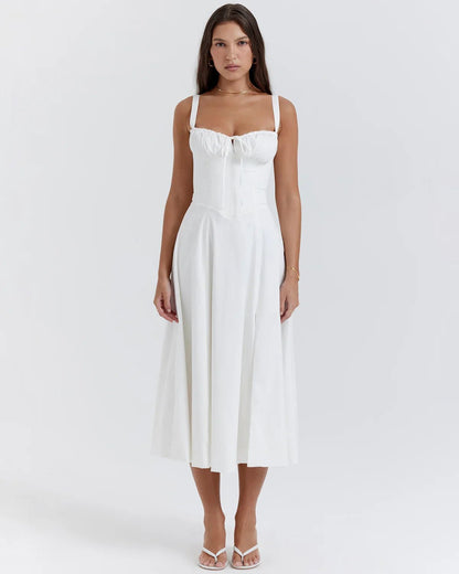 Corset Waist Midi Dress