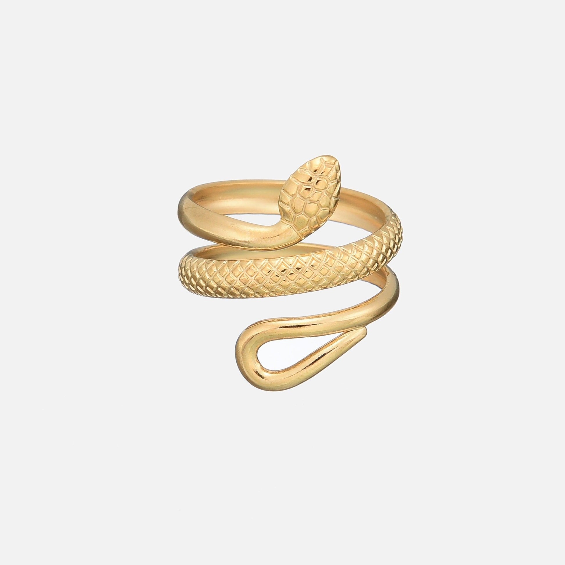 Detailed Snake Ring – Adjustable Edgy Style
