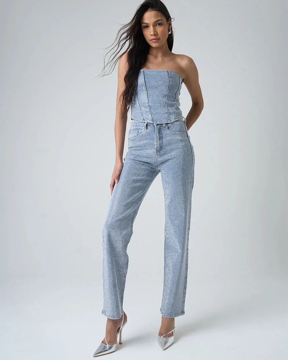 Sparkling Glow Corset & Jeans Set